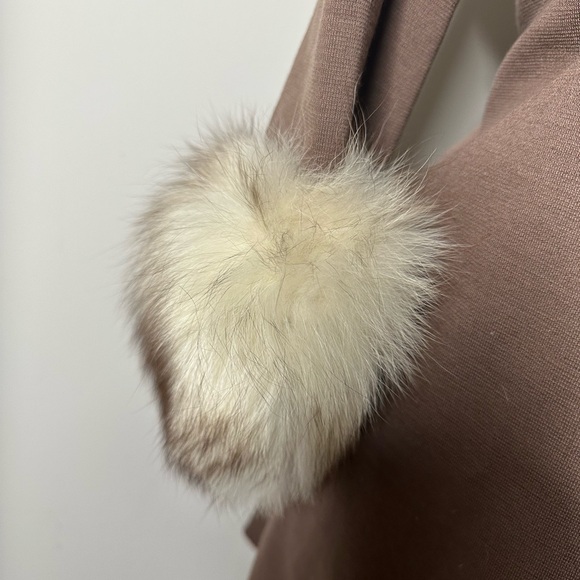 Donenfeld Dayton Brown Coat with Fur Cuffs - Picture 4 of 5